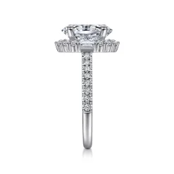 Best Gabriel & Co. Hamilton - 14K White Gold Oval Halo Diamond Engagement Ring