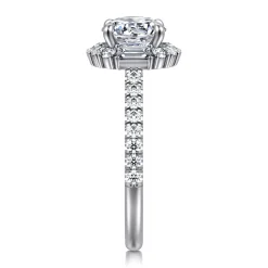 Hot Gabriel & Co. Hamilton - 14K White Gold Round Halo Diamond Engagement Ring