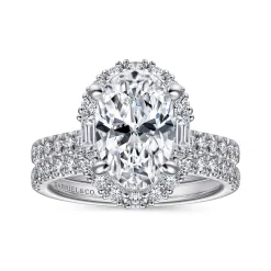 Outlet Gabriel & Co. Hamilton - Platinum Oval Halo Diamond Engagement Ring