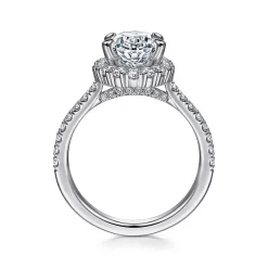 Outlet Gabriel & Co. Hamilton - Platinum Oval Halo Diamond Engagement Ring