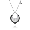 Clearance Gabriel & Co. Hammered 925 Sterling Silver Black Spinel Teardrop Pendant Necklace