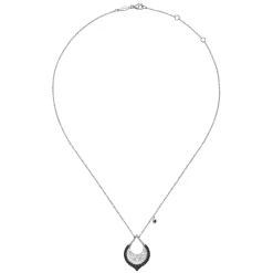 Clearance Gabriel & Co. Hammered 925 Sterling Silver Black Spinel Teardrop Pendant Necklace