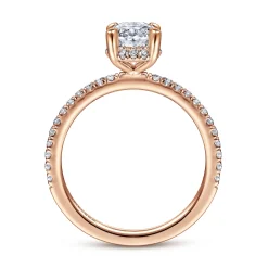 Hot Gabriel & Co. Hart - 14K Rose Gold Hidden Halo Oval Diamond Engagement Ring