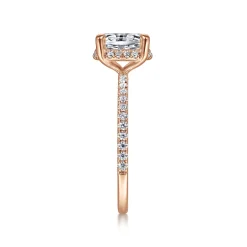 Hot Gabriel & Co. Hart - 14K Rose Gold Hidden Halo Oval Diamond Engagement Ring