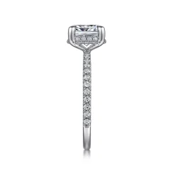 Gabriel & Co. Hart - 14K White Gold Cushion Hidden Halo Diamond Engagement Ring