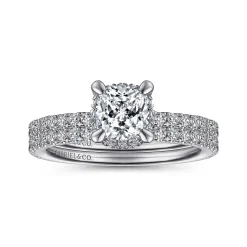 Online Gabriel & Co. Hart - 14K White Gold Cushion Hidden Halo Diamond Engagement Ring