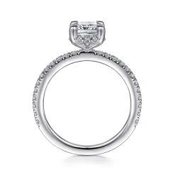 Online Gabriel & Co. Hart - 14K White Gold Cushion Hidden Halo Diamond Engagement Ring