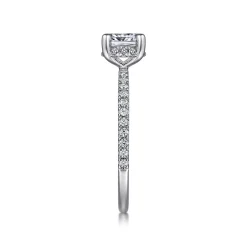 Online Gabriel & Co. Hart - 14K White Gold Cushion Hidden Halo Diamond Engagement Ring