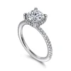 New Gabriel & Co. Hart - 14K White Gold Cushion Hidden Halo Diamond Engagement Ring