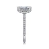 Discount Gabriel & Co. Hart - 14K White Gold Hidden Halo Emerald Cut Diamond Engagement Ring