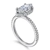 New Gabriel & Co. Hart - 14K White Gold Hidden Halo Marquise Shape Diamond Engagement Ring