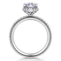New Gabriel & Co. Hart - 14K White Gold Hidden Halo Marquise Shape Diamond Engagement Ring
