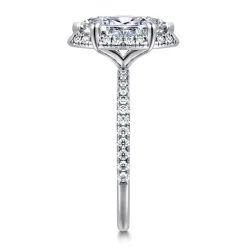 New Gabriel & Co. Hart - 14K White Gold Hidden Halo Marquise Shape Diamond Engagement Ring