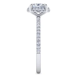 New Gabriel & Co. Hart - 14K White Gold Hidden Halo Oval Diamond Engagement Ring