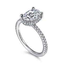 Online Gabriel & Co. Hart - 14K White Gold Hidden Halo Oval Diamond Engagement Ring