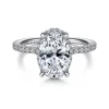 New Gabriel & Co. Hart - 14K White Gold Hidden Halo Oval Diamond Engagement Ring