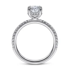 Best Gabriel & Co. Hart - 14K White Gold Hidden Halo Oval Diamond Engagement Ring