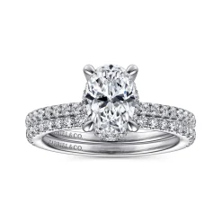 Best Gabriel & Co. Hart - 14K White Gold Hidden Halo Oval Diamond Engagement Ring