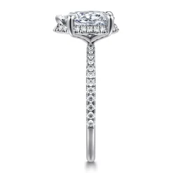 Gabriel & Co. Hart - 14K White Gold Hidden Halo Pear Shape Diamond Engagement Ring