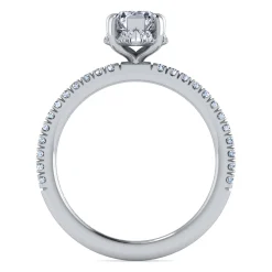 Discount Gabriel & Co. Hart - 14K White Gold Hidden Halo Pear Shape Diamond Engagement Ring