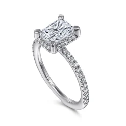 Online Gabriel & Co. Hart - 14K White Gold Hidden Halo Rectangular Radiant Cut Diamond Engagement Ring