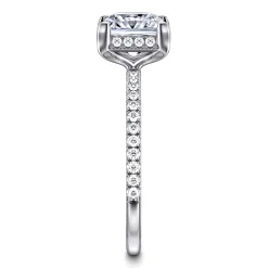 Discount Gabriel & Co. Hart - 14K White Gold Princess Hidden Halo Diamond Engagement Ring