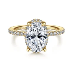 Online Gabriel & Co. Hart - 14K Yellow Gold Hidden Halo Oval Diamond Engagement Ring