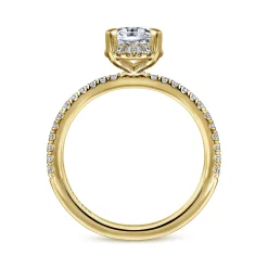 Best Gabriel & Co. Hart - 14K Yellow Gold Hidden Halo Oval Diamond Engagement Ring