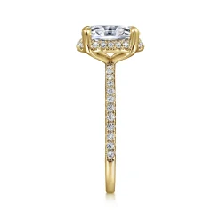 Best Gabriel & Co. Hart - 14K Yellow Gold Hidden Halo Oval Diamond Engagement Ring