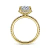 Hot Gabriel & Co. Hart - 14K Yellow Gold Hidden Halo Round Diamond Engagement Ring