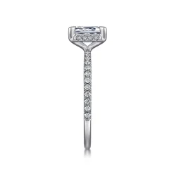 Clearance Gabriel & Co. Hart - Platinum Hidden Halo Emerald Cut Diamond Engagement Ring