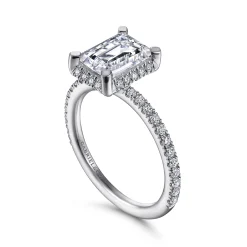 Outlet Gabriel & Co. Hart - Platinum Hidden Halo Emerald Cut Diamond Engagement Ring