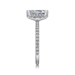 Outlet Gabriel & Co. Hart - Platinum Hidden Halo Emerald Cut Diamond Engagement Ring