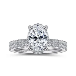 Hot Gabriel & Co. Hart - Platinum Hidden Halo Oval Diamond Engagement Ring