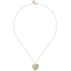 Best Gabriel & Co. HEART - 14K White Yellow Gold Diamond Heart Angel Wing Pendant Necklace