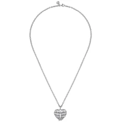 Clearance Gabriel & Co. HEART - 925 Sterling Silver Heart Angel Wing Pendant Necklace