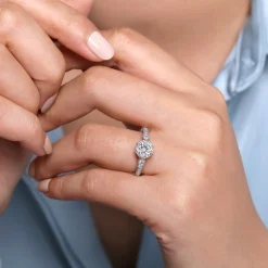 Hot Gabriel & Co. Heath - 14K White Gold Round Diamond Engagement Ring