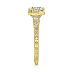 Clearance Gabriel & Co. Heath - 14K Yellow Gold Round Diamond Engagement Ring