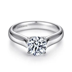 Online Gabriel & Co. Helen - Platinum Round Diamond Solitaire Engagement Ring