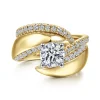 Best Gabriel & Co. Hepburn - 14K White-Yellow Gold Round Bypass Diamond Engagement Ring