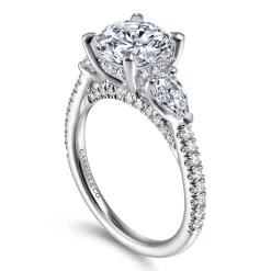 New Gabriel & Co. Holloway - 14K White Gold Diamond Engagement Ring