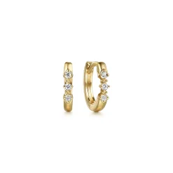 Outlet Gabriel & Co. Huggie Earrings 14K Yellow Gold Diamond 0.06ct 10mm
