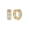 Best Gabriel & Co. Huggie Earrings 14K Yellow Gold Diamond 0.3ct 15mm