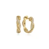 Clearance Gabriel & Co. Huggie Earrings 14K Yellow Gold Diamond 0.16ct 15mm