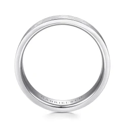 Best Gabriel & Co. Ian - 14K White Gold 6mm - Men's Wedding Band in Brushed Finish