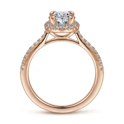Best Gabriel & Co. Idina - 14K Rose Gold Oval Halo Diamond Engagement Ring
