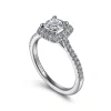 Discount Gabriel & Co. Idina - 14K White Gold Cushion Halo Diamond Engagement Ring