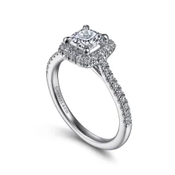 Discount Gabriel & Co. Idina - 14K White Gold Cushion Halo Diamond Engagement Ring