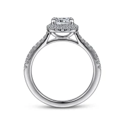 Discount Gabriel & Co. Idina - 14K White Gold Cushion Halo Diamond Engagement Ring