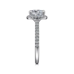 Hot Gabriel & Co. Idina - 14K White Gold Cushion Halo Diamond Engagement Ring